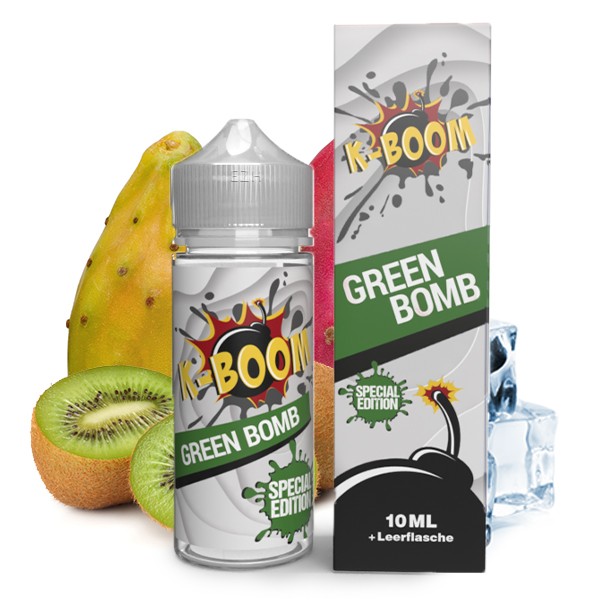 Green Bomb von K-Boom - 10ml Aroma in 120ml Leerflasche