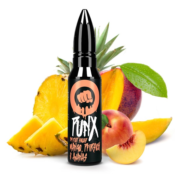 Mango, Pfirsich & Ananas - Punx by Riot Squad - 15ml Aroma in 60ml Flasche