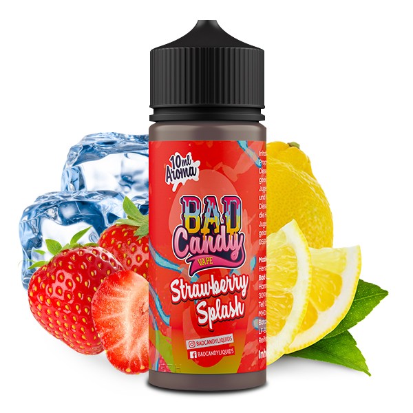 Strawberry Splash - Bad Candy - 10 ml Aroma in 120 ml Flasche