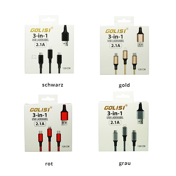 3in1 Ladekabel von Golisi