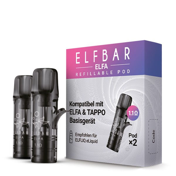 Elfa Leerpods mit 1,1 Ohm zum Selbstbefüllen von ELFBAR (2er Pack)