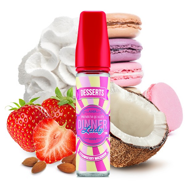 Strawberry Macaroon - Dinner Lady - Longfill Aroma - 20ml Aroma in 60ml Flasche