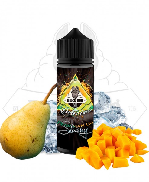 Birnen Mango Slushy - Black Dog Vape - 20ml Aroma in 120ml Flasche