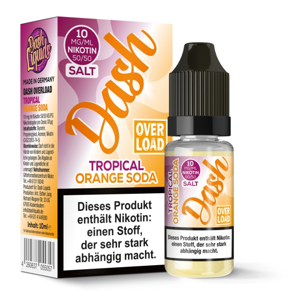 Dash Overload - Tropical Orange Soda - Nikotinsalz Liquid - 10ml