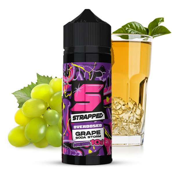 Grape Soda Storm Overdosed - Strapped Soda by Prohibition Vapes - 10ml Aroma in 120ml Flasche