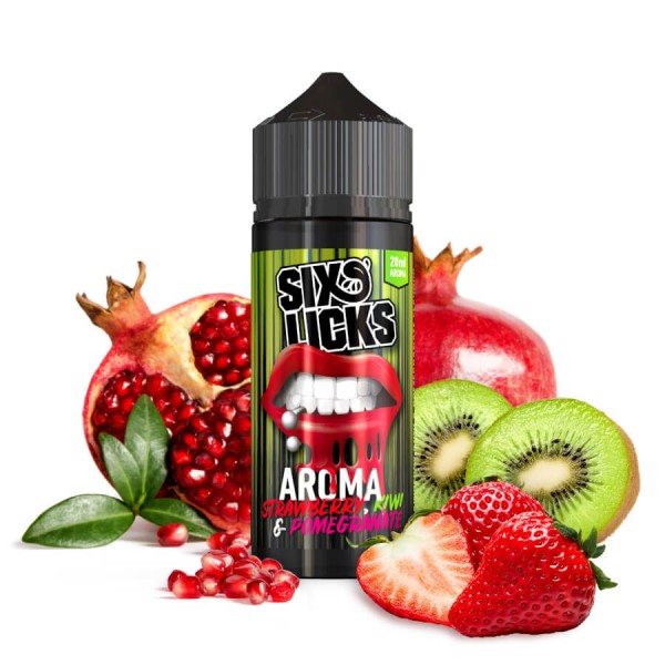 Strawberry Kiwi & Pommegranate - Six Licks - 20ml Aroma in 120ml Flasche