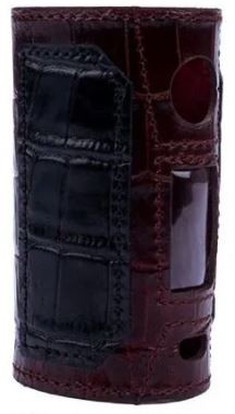 Ledersleeve Krokodilmuster Rotbraun-Schwarz - für Asmodus Minikin V2