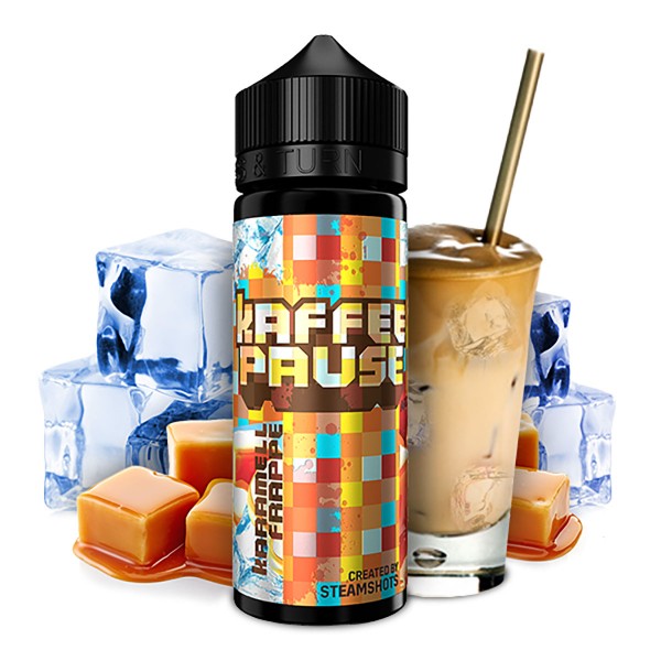 Karamell Frappé Ice - Kaffeepause by Steamshot - 10ml Aroma in 120ml Flasche