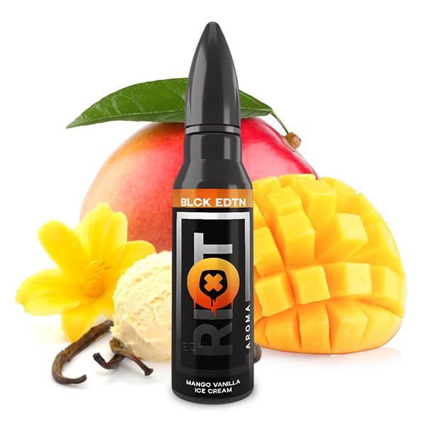 Mango Vanilla Ice Cream - Riot Squad - Black Edition Deluxe - 15ml Aroma in 60ml Flasche