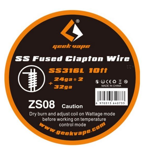 Geekvape Wickeldraht Fused Clapton SS316L auf Spule - 10ft