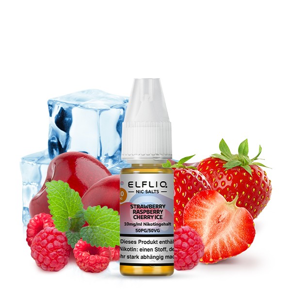 ELFLIQ Strawberry Raspberry Cherry Ice von Elfbar - Nikotinsalzliquid - 10ml