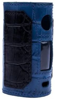 Ledersleeve Krokodilmuster Schwarz-Jeansblau - für Asmodus Minikin V2