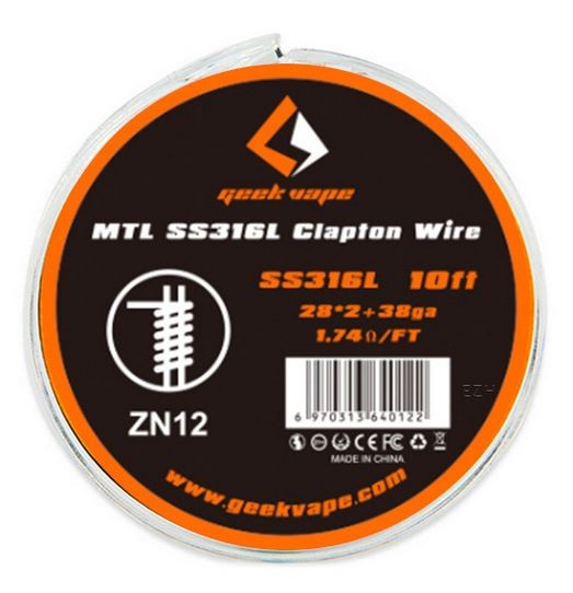 Geekvape Wickeldraht MTL Clapton SS316L auf Spule - 10ft