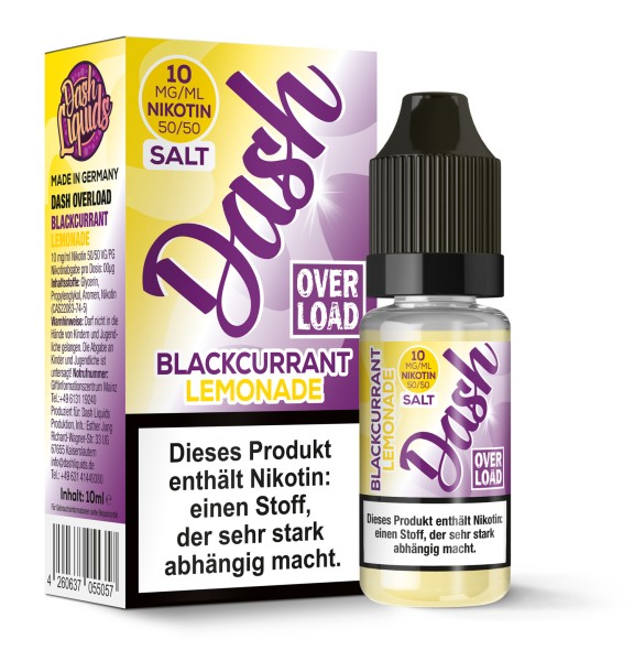 Dash Overload - Blackcurrant Lemonade - Nikotinsalz Liquid - 10ml